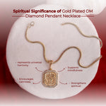 Gold Plated OM Diamond Pendant Necklace - view 4