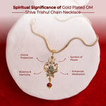 Gold Plated OM Shiva Trishul Chain Necklace - view 3
