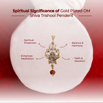 Gold Plated OM Shiva Trishool Pendant - view 3