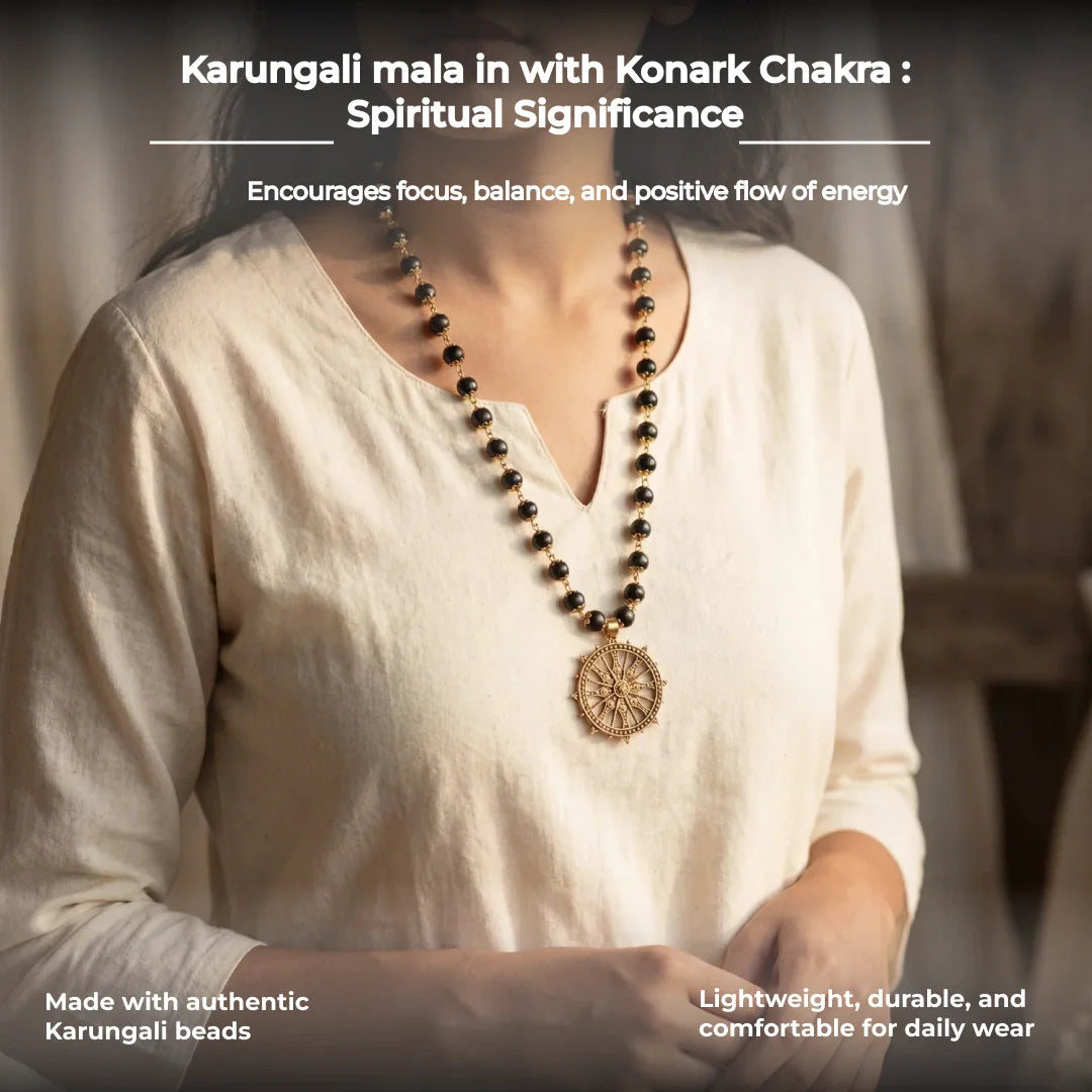 Karungali mala in with Konark Chakra - view 14