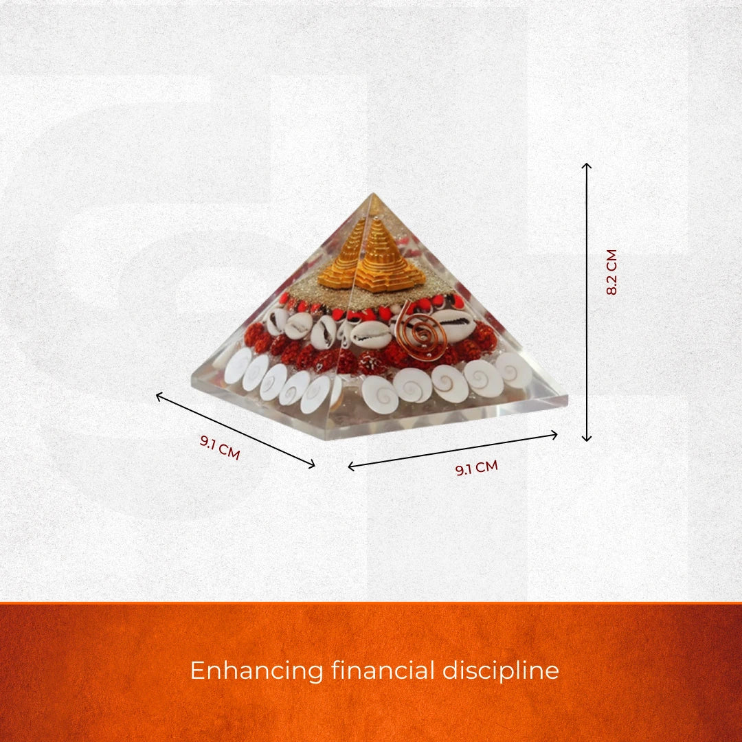 Mahalaxmi Combo - Dhan Lakshmi Pyramid with Raw Pyrite Stone - view 3