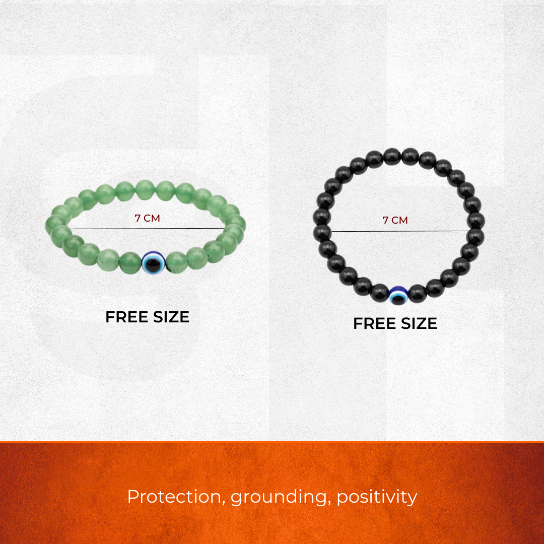 Ultimate Nazar Shield: Black Obsidian & Green Aventurine Healing Combo
