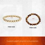 Tiger Eye and Pyrite Bracelet for Confidence and Wealth combo - view 3