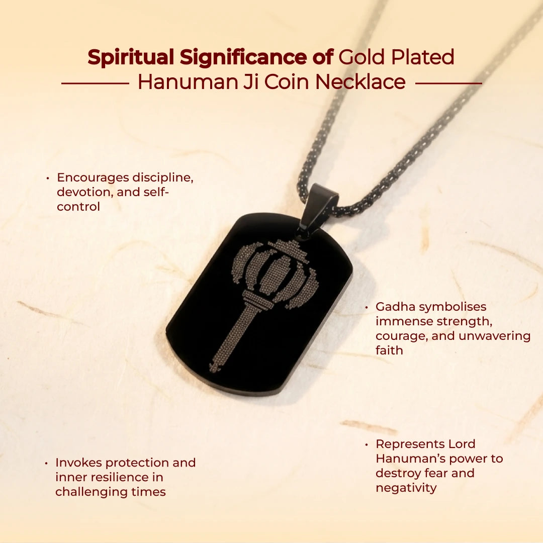 Oxidized Black Hanuman Gadha Pendant - view 3