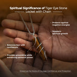 Tiger Eye Stone Locket with Chain - view 3