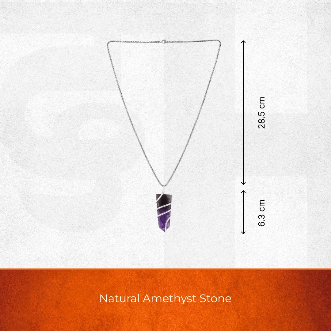 Amethyst Stone Locket with Chain - view 2
