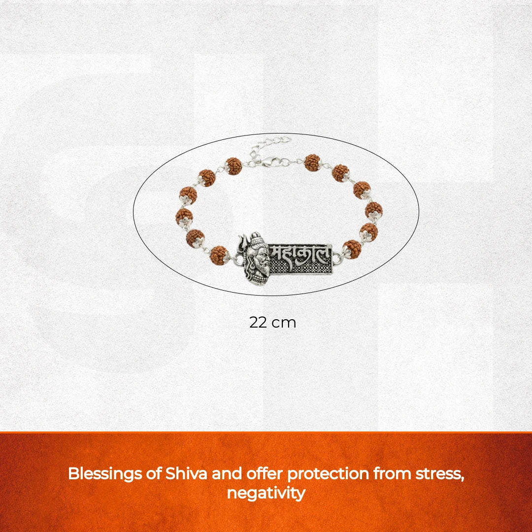 Rudraksha Silver Cap Mahakal Bracelet - view 11
