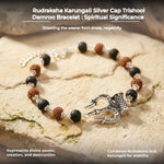 Rudraksha Karungali Silver Cap Trishool Damroo Bracelet - view 9