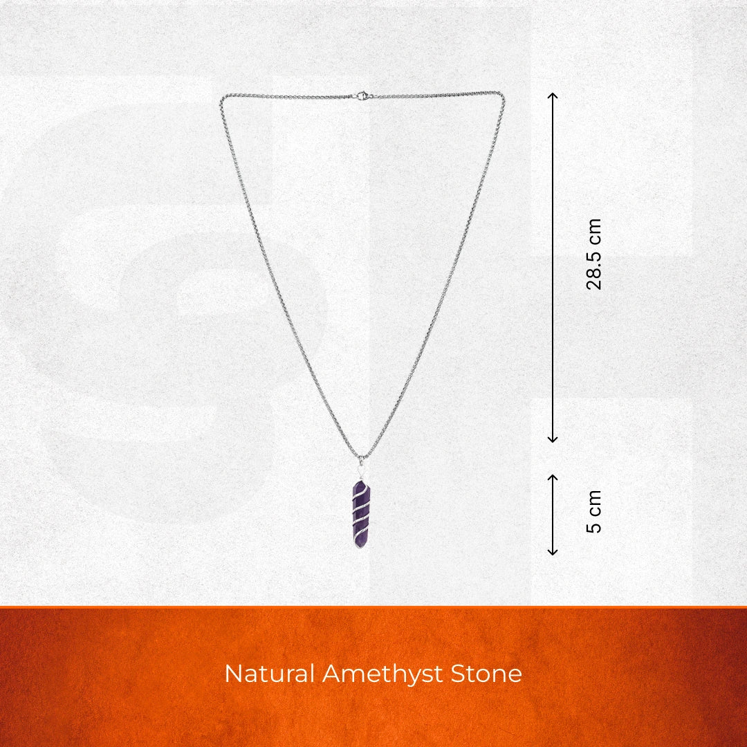 Amethyst Stone Locket with Chain