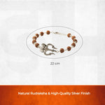 Silver Cap Rudraksha Bracelet with Trishul Damroo - view 9