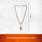 Silver Cap Rudraksha Mala with Trishul Damroo - view 3