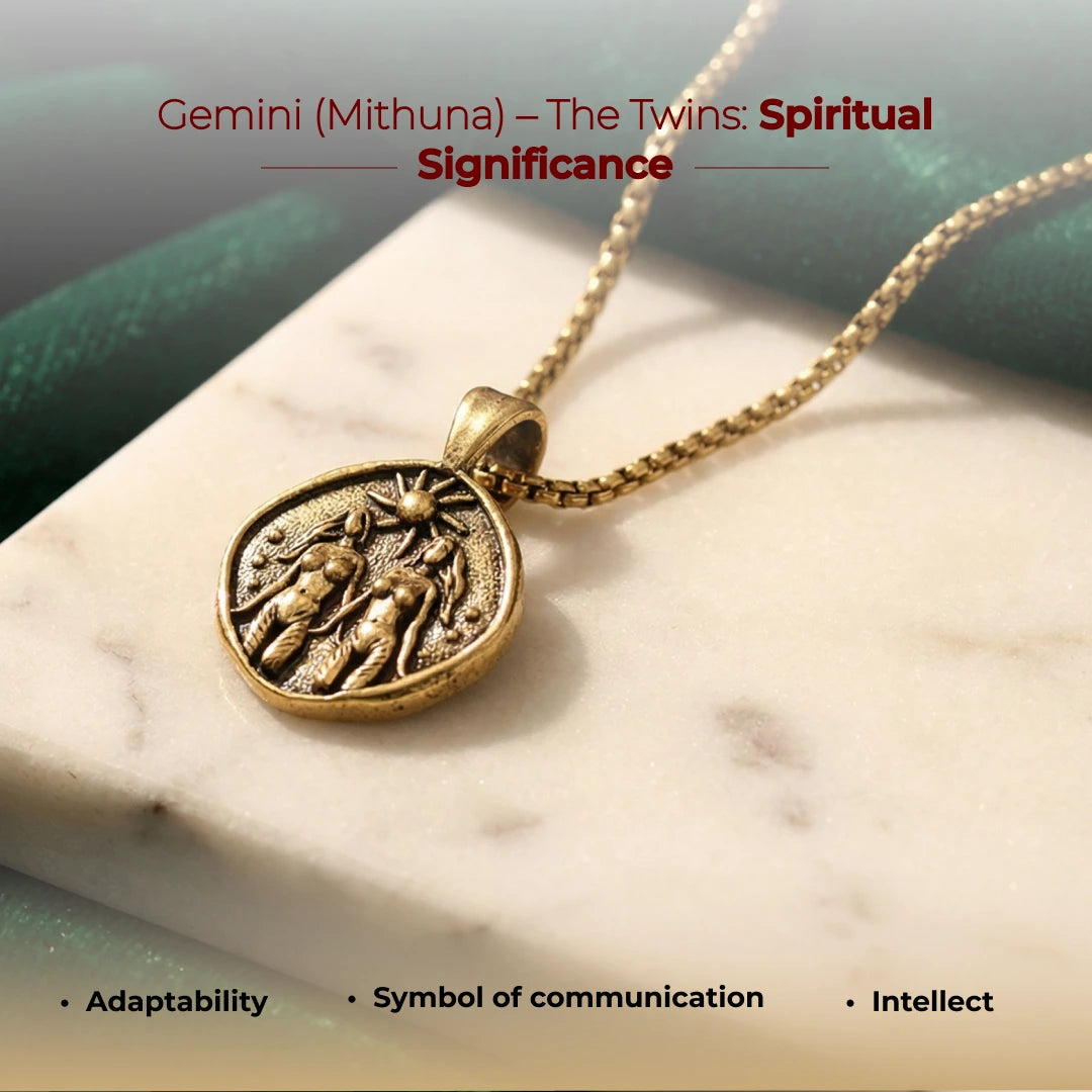 Gemini (Mithun) Rashi Pendant - view 2