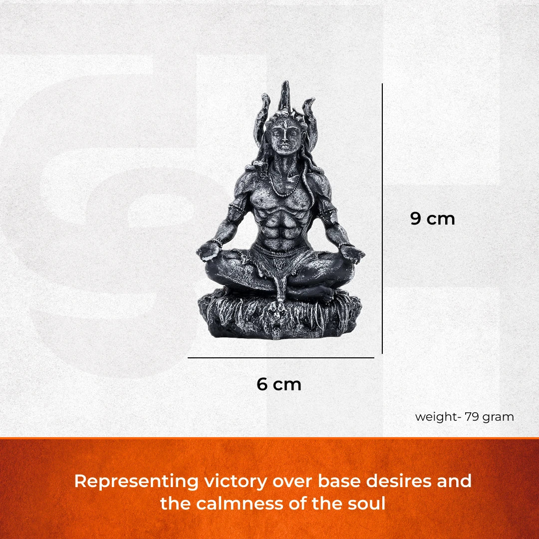 Silver Resin Shiva Murti for Idol for Home, Mandir & Car