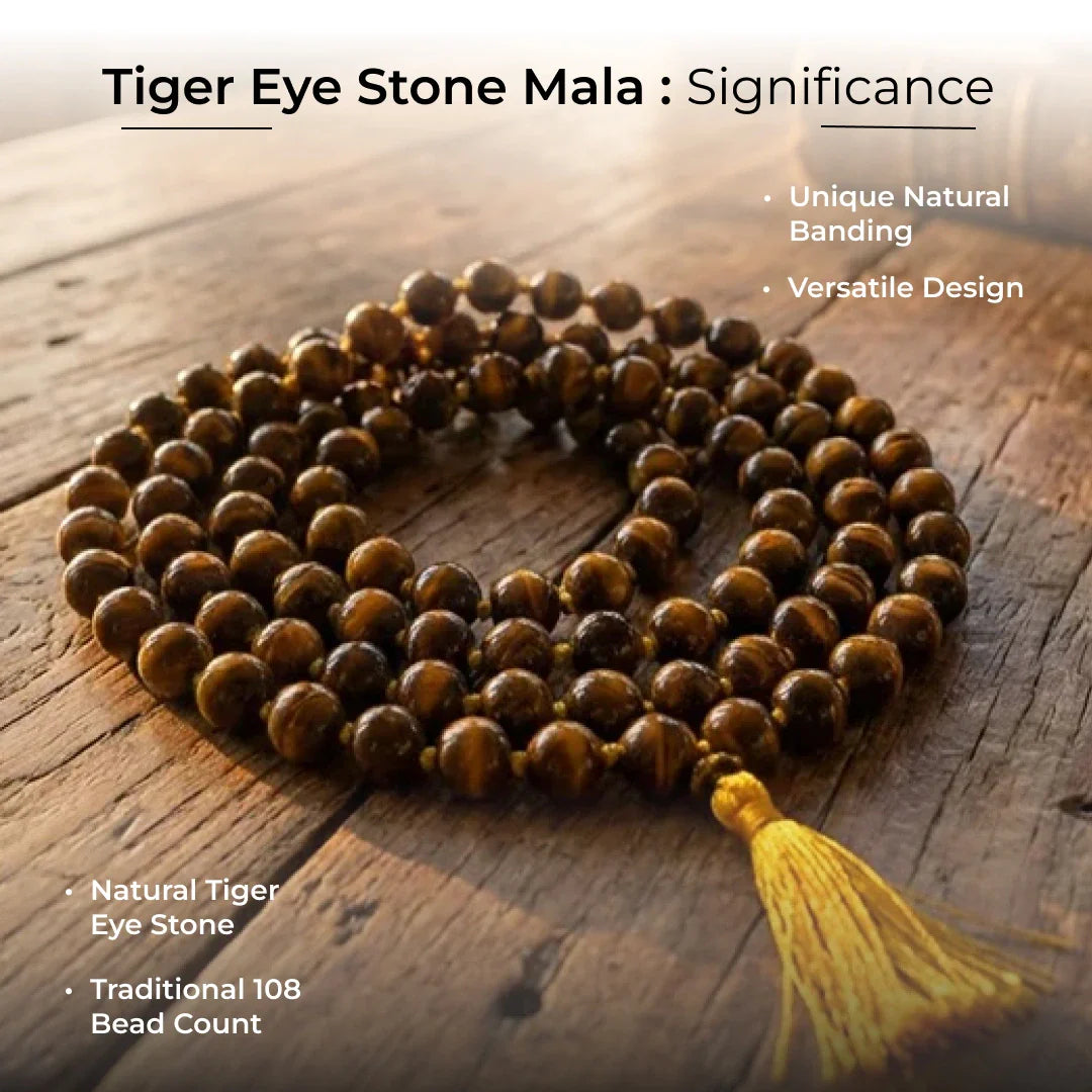 Tiger Eye Stone Mala 108 Beads - view 10