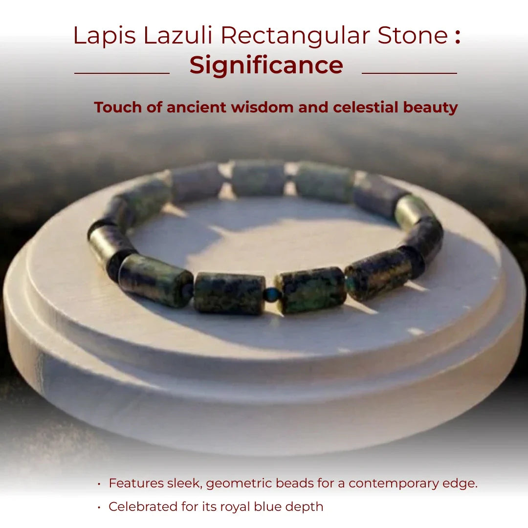 Lapis Lazuli Rectangular Stone Bracelet - view 10
