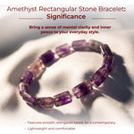 Amethyst Rectangular Stone Bracelet - view 4