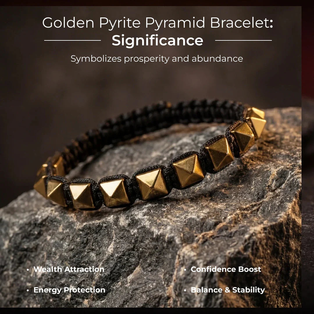 Golden Pyrite Pyramid Bracelet - view 10