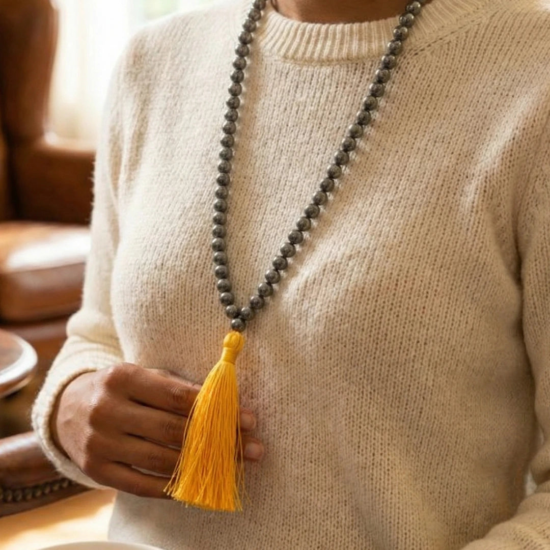 Raw Pyrite Mala