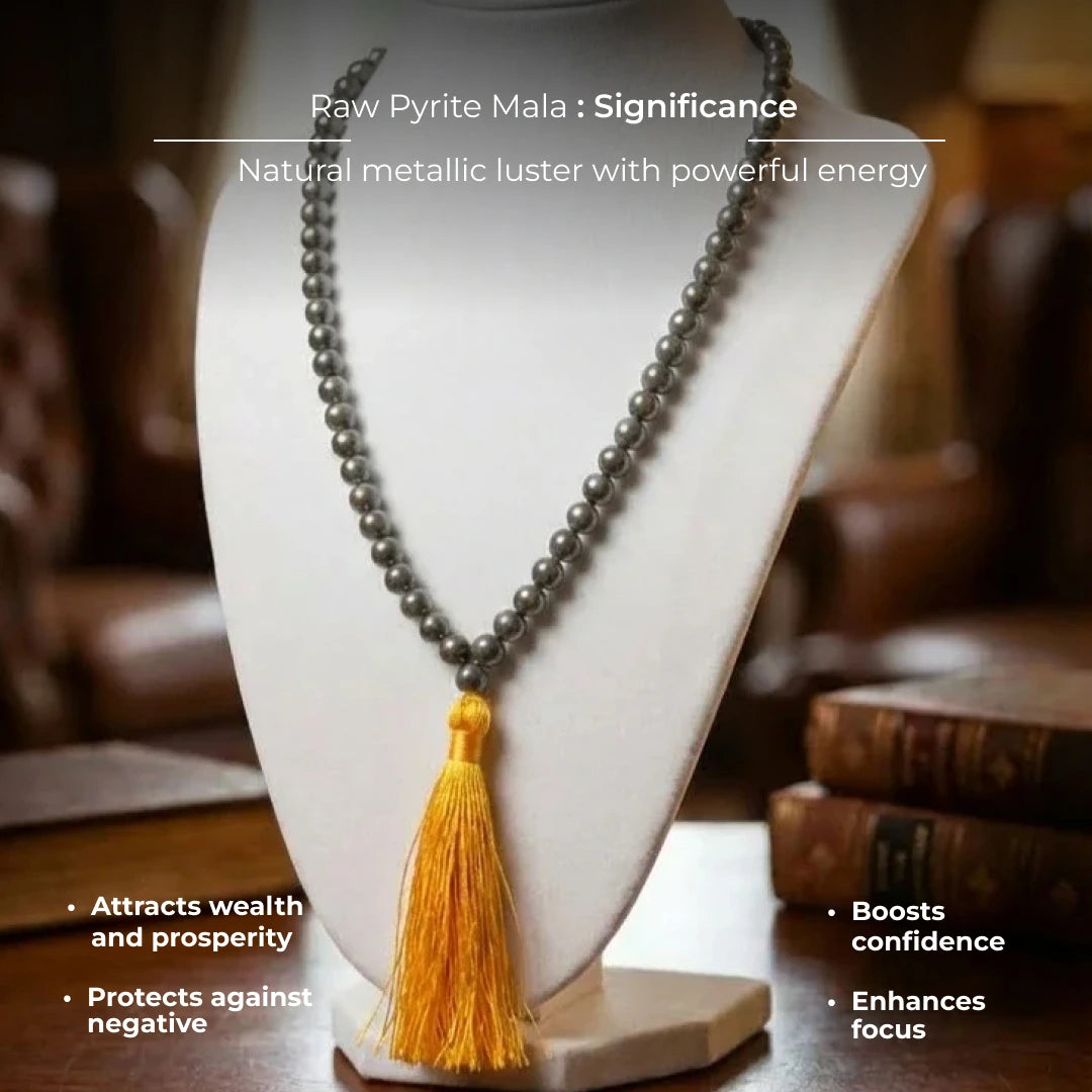 Raw Pyrite Mala - view 4
