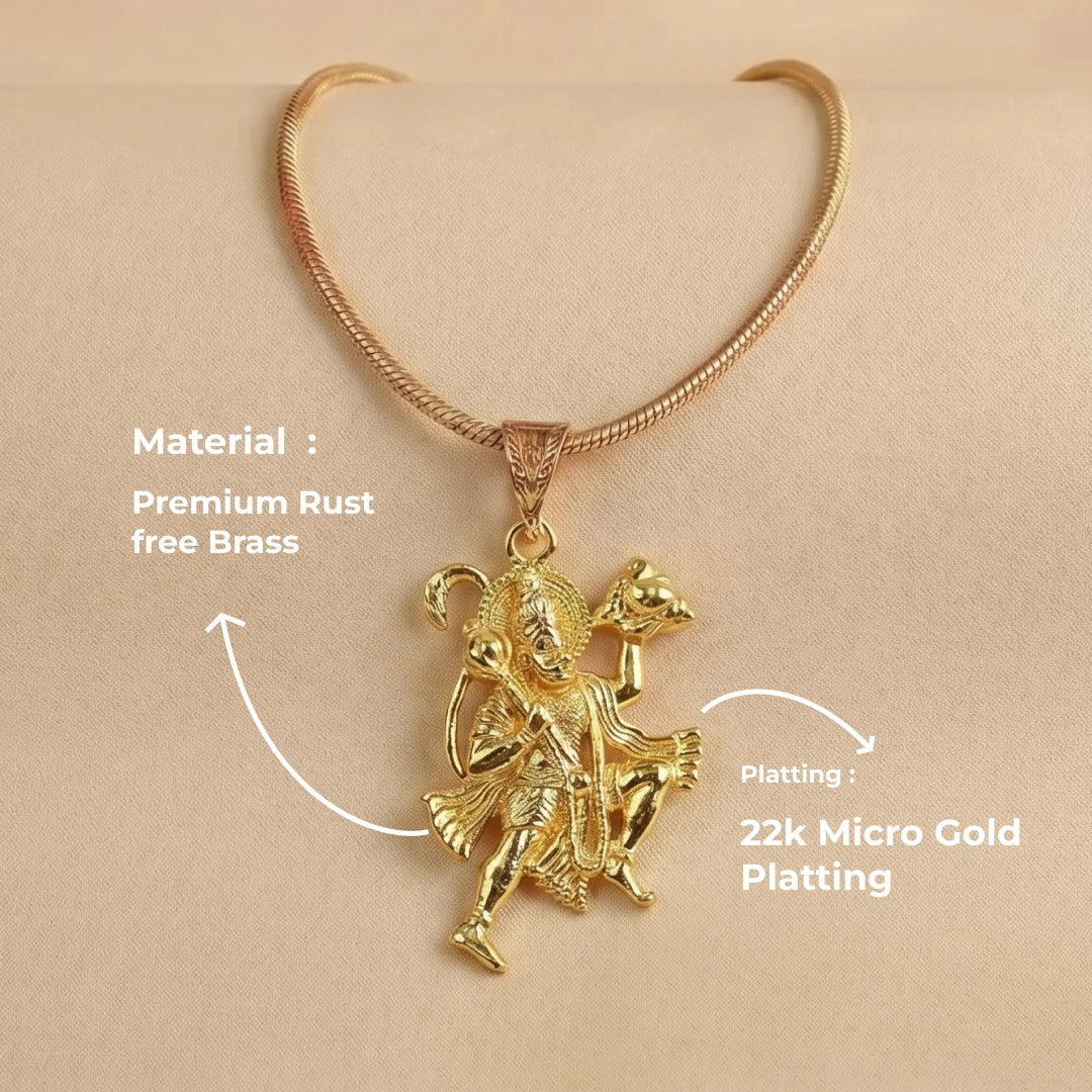 Gold plated Lord Hanuman Ji Pendant