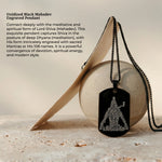 Oxidized Black Mahadev Engraved Pendant - view 4