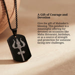 Oxidized Black Mahadev Trishul Pendant - view 7