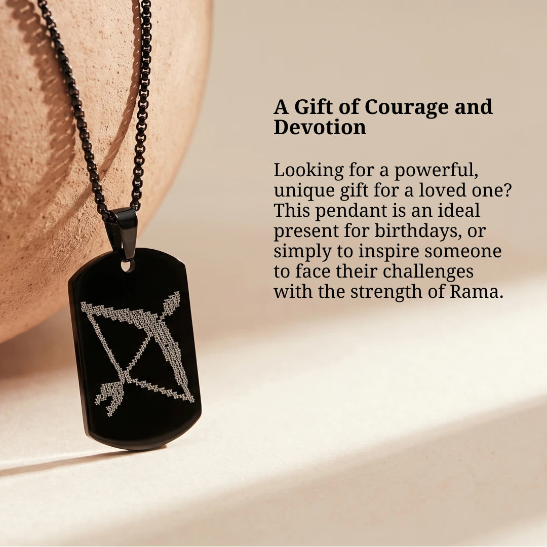 Oxidized Black Lord Rama Bow Pendant - view 6
