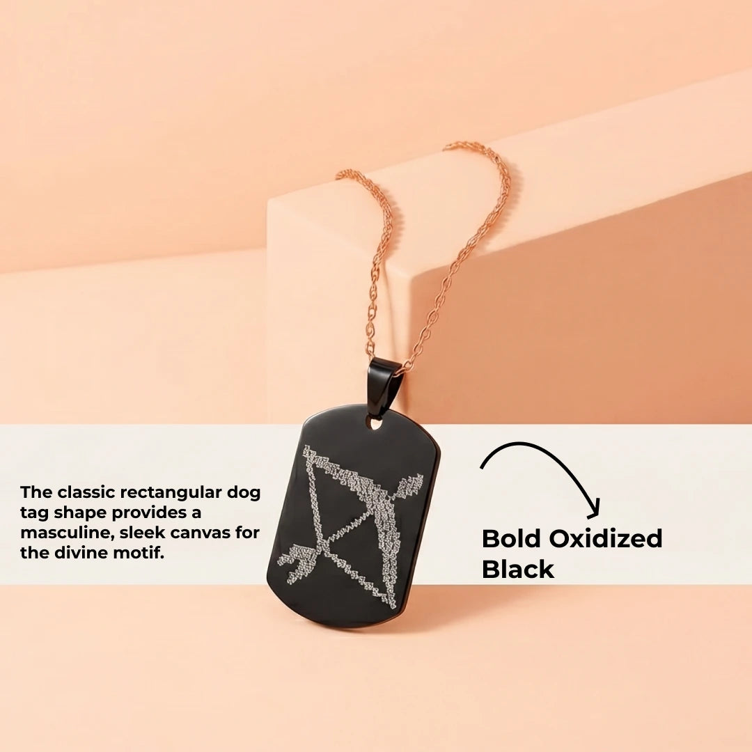 Oxidized Black Lord Rama Bow Pendant