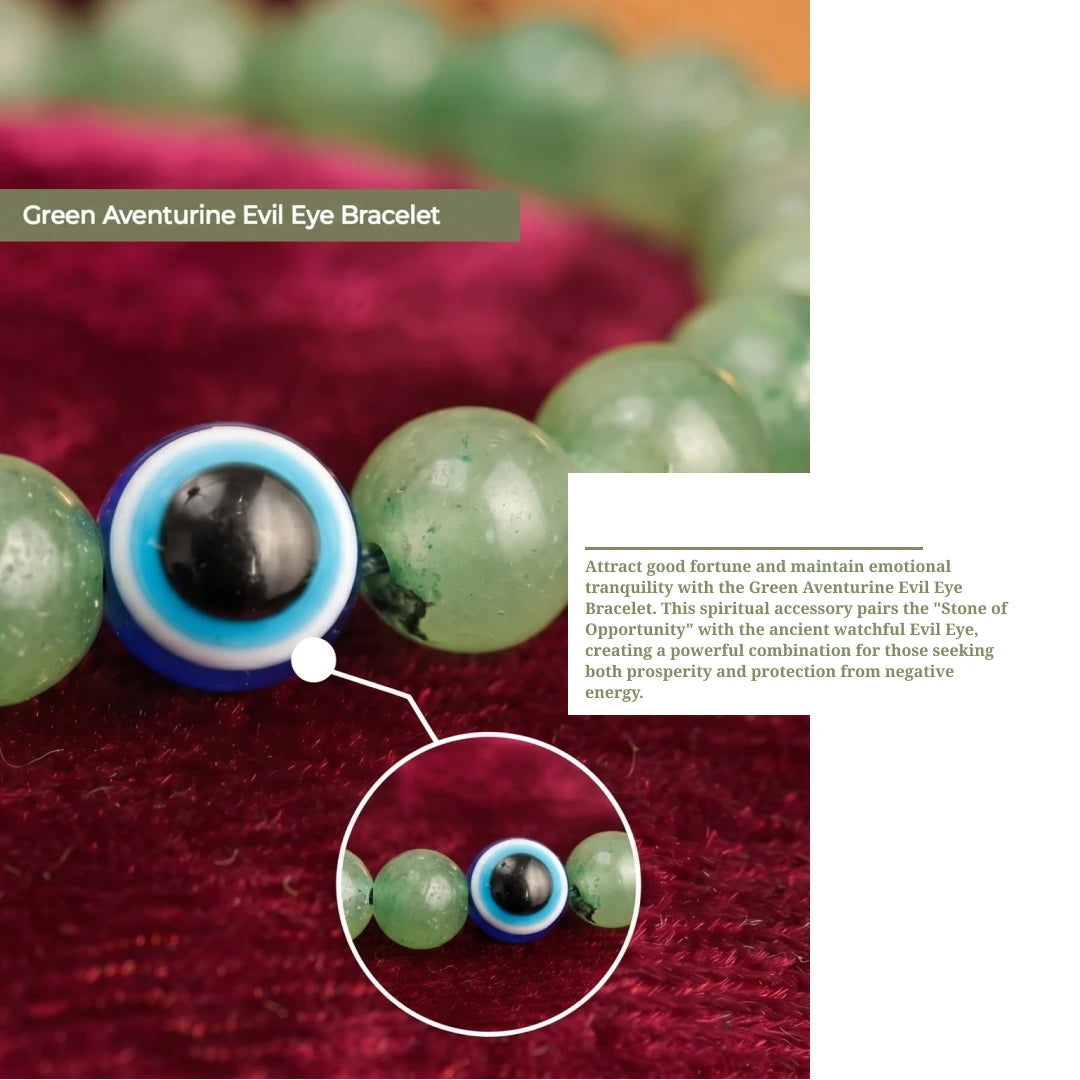 Green Aventurine Evil Eye Bracelet - view 6