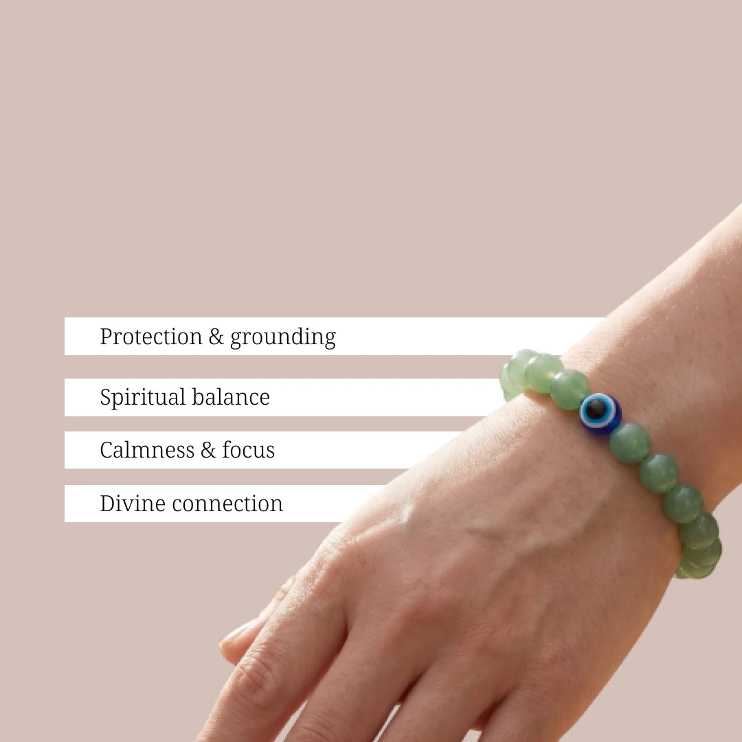 Green Aventurine Evil Eye Bracelet - view 8