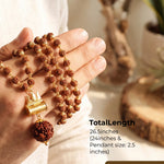 Gold-Plated Rudraksha Shiva Damroo Trishool Necklace - view 5