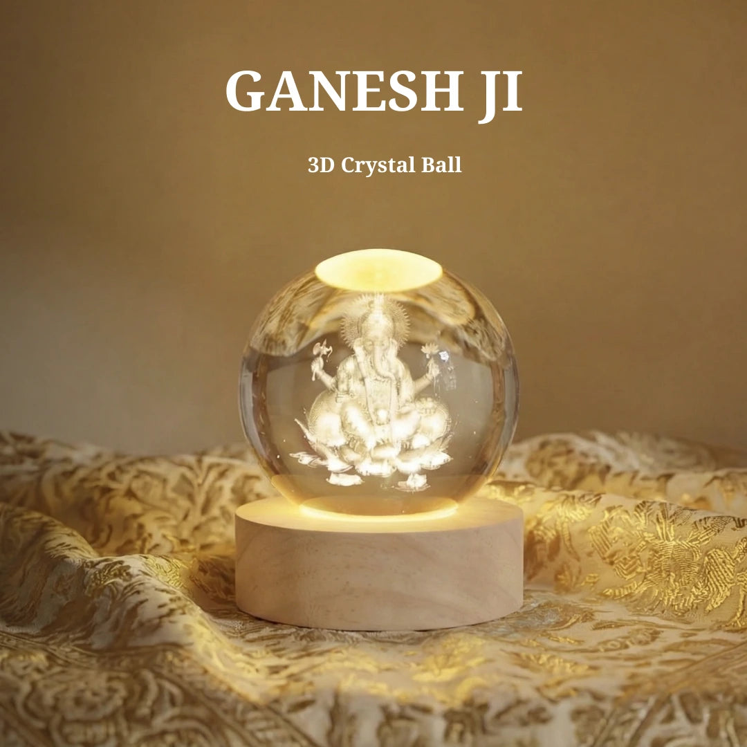 Ganesh Ji 3D Crystal Ball