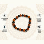 Karungali Rudraksha Bracelet - Natural Ebony Wood & 5 Mukhi Rudraksha Beads - view 6