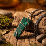 Malachite Stone Locket with Chain - view 10