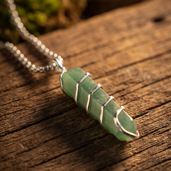 Green Aventurine Stone Locket with Chain