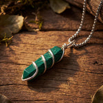Malachite Stone Locket with Chain - view 11