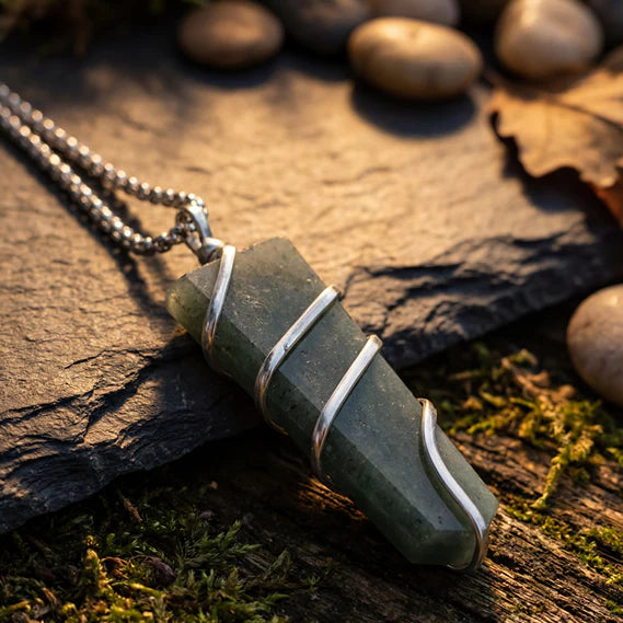 Green Aventurine Stone Locket with Chain - view 4