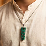 Malachite Stone Locket with Chain - view 12