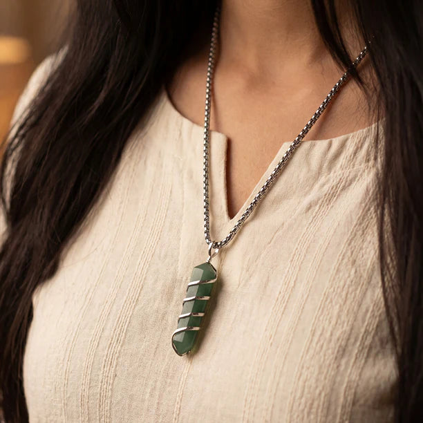 Green Aventurine Stone Locket with Chain - view 12