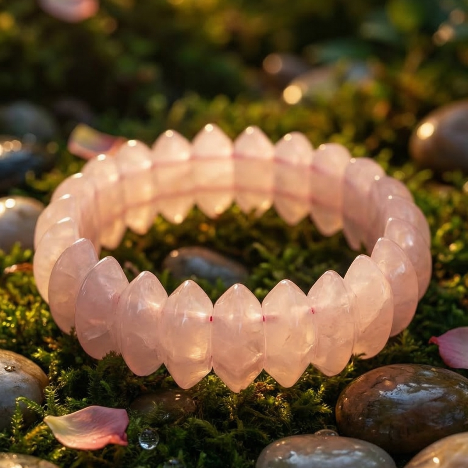 Rose Quartz Oval Cut Bracelet - view 6