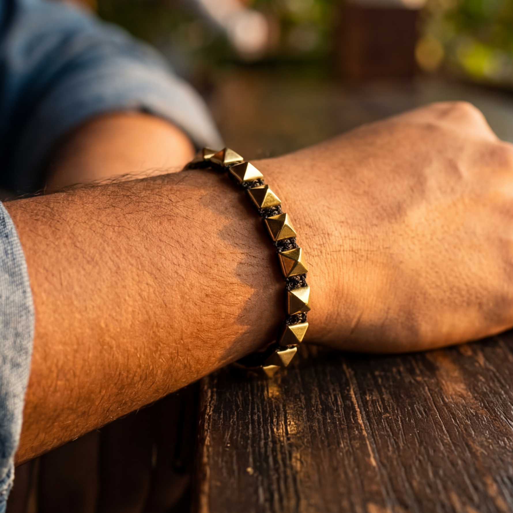 Golden Pyrite Pyramid Bracelet - view 8