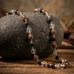 Silver Cap Rudraksha Karungali Sphatik Mala