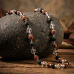 Silver Cap Rudraksha Karungali Sphatik Mala - view 3