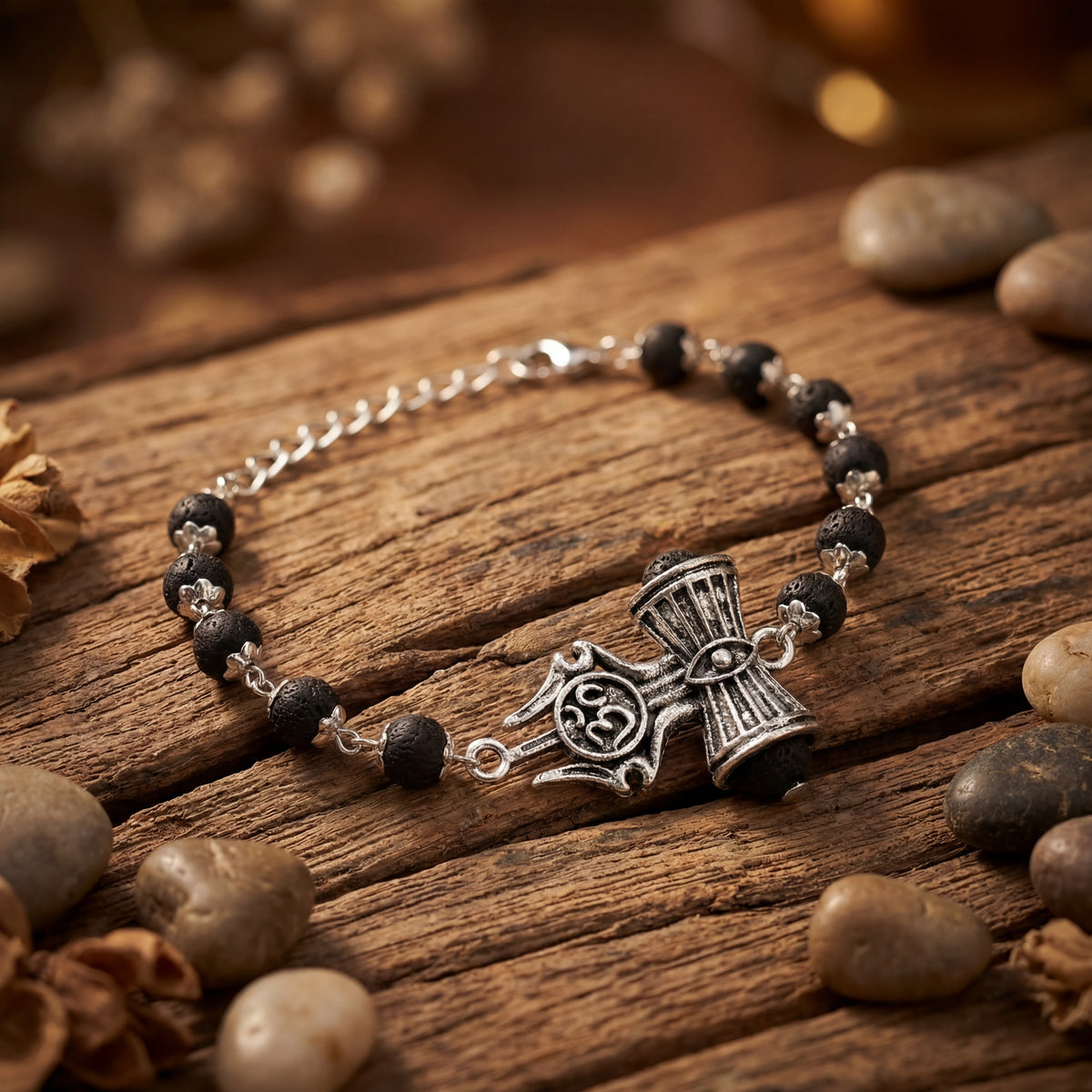 Karungali Trishul Damroo Bracelet