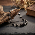 Silver Cap Karungali Bracelet with Karungali Damroo