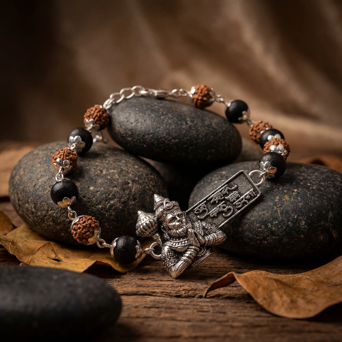 Rudraksha Karungali Hanuman Rakshak Bracelet