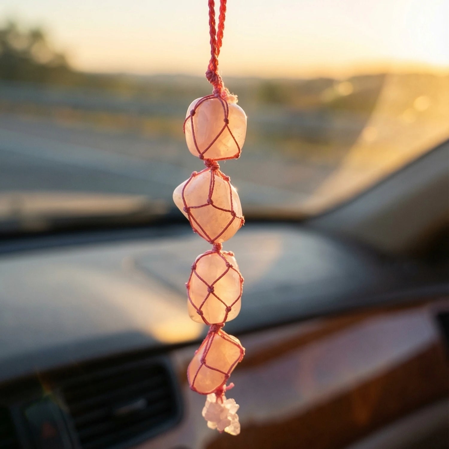 Rose Quartz Hanging for Home, Office & Car