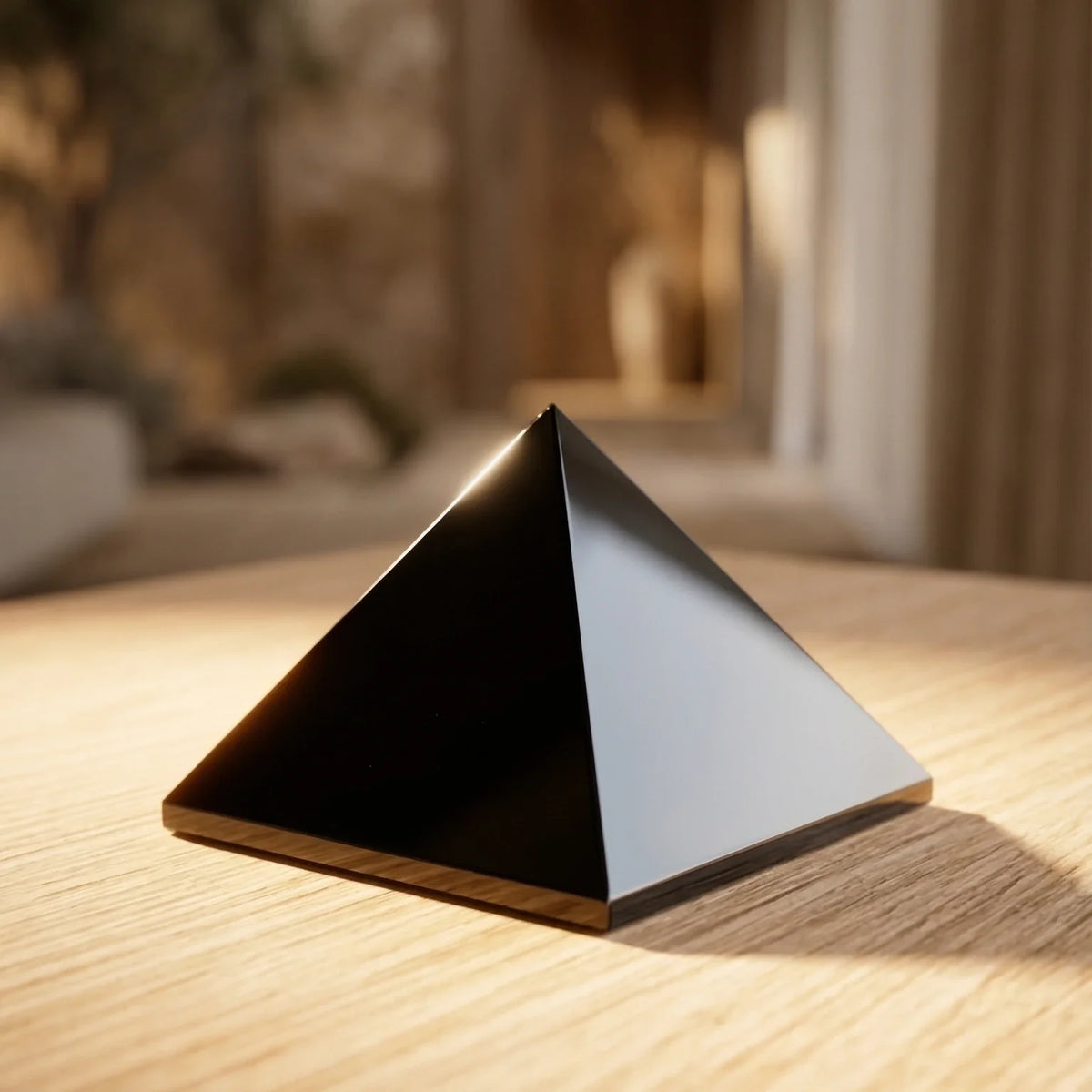 Protective Black Obsidian Pyramid - view 7