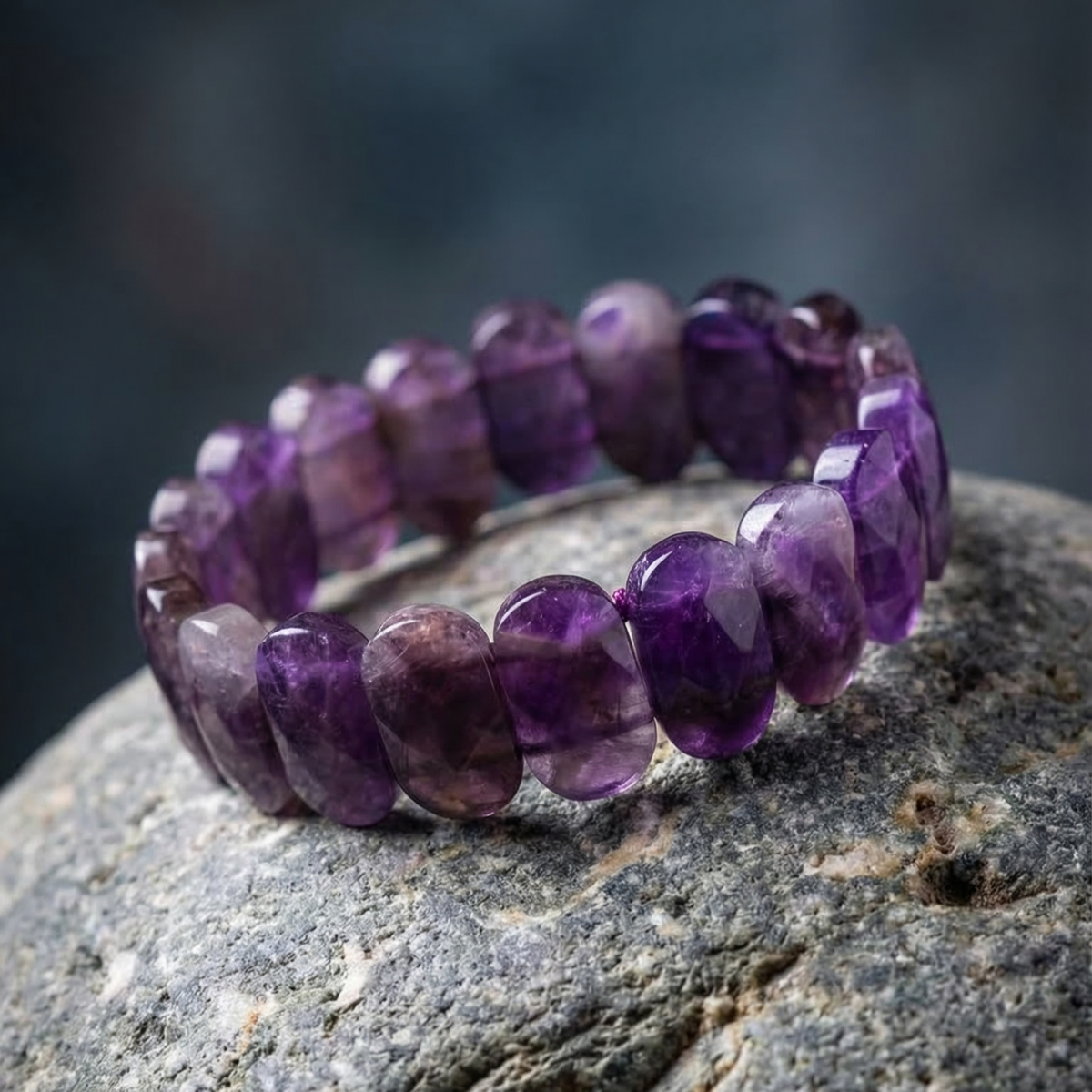 Amethyst Flat Beaded Bracelet - view 7