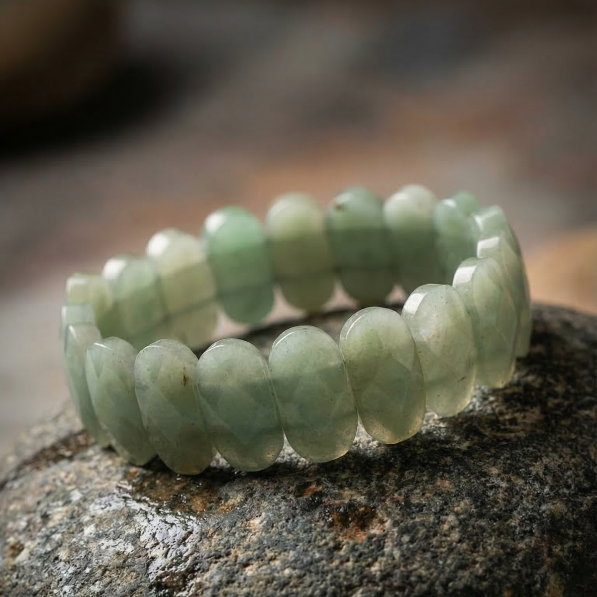 Green Aventurine Flat Beaded Bracelet - view 2